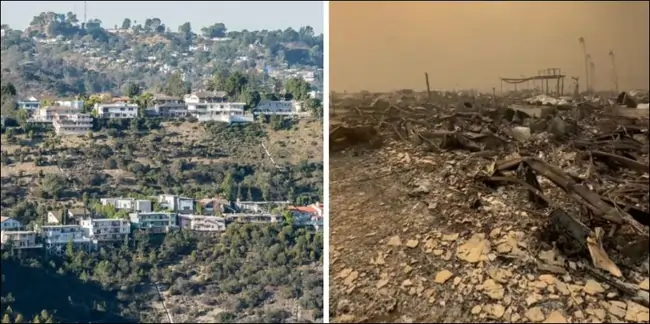 Homes Destroyed in Massive LA Wildfires